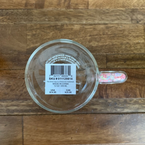 Starbucks 2022 Valentine’s Day Glass Mug with Heart Confetti Filled Handle! - Picture 4 of 5